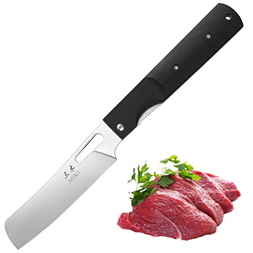 Miki 440A Stainless Steel Blade Japanese Kitchen Chef Folding Pocket Knife for Outdoor Camping Cooking von Miki