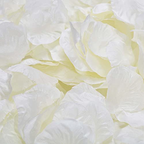 1200 Stück Rosenblätter, Rosenblätter Hochzeit, Rosenblätter Kunstblumen Seidenblumen Rosenblatter Blumen für Hochzeit Geburtstag Valentinstag Geständnis Romantische Dekoration (Milchweiß) von Mikihat