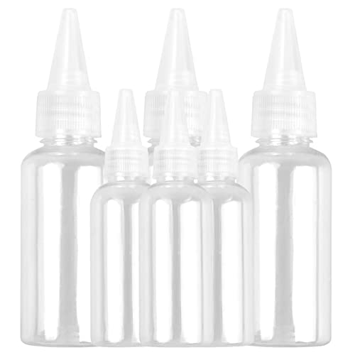 6 Stück Squeeze Flaschen, Quetschflaschen mit Schraubdeckel, Mehrzweck Kunststoff Quetschflasche, Kunststoffflaschen Squeeze, Quetschflaschen Klein für Olivenöl, Heiße Soße (30ml 60ml) von Mikihat