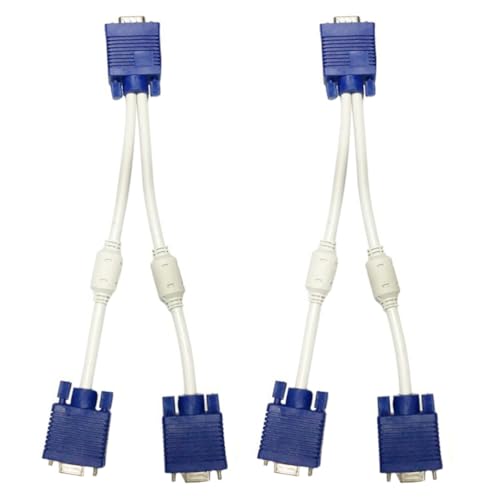 2 Stück Vga Eins In Kabel Unterteilt Netzkabel Splitter Verlängerungskabel Verstärkerkabel 1 In 2 Out-Adapter Video-Splitter-Kabel Y-Splitter-Adapter 2 Stück Vga Eins In Kabel Unterteilt Netzkabel Splitter Verlängerungskabel Verstärkerkabel 1 In 2 Out-Adapter Video-Splitter-Kabel Y-Splitter-Adapter von Mikikit