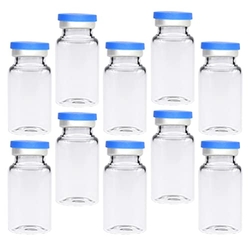 10 Ml Klarglasflasche: 20Pcs Glas Klar Luftraum Phiole Flache Boden Flaschen Transparente Phiole mit Kunststoff- Aluminium Flip Kappe Und Gummistopfen 10 Ml Klarglasflasche: 20Pcs Glas Klar Luftraum Phiole Flache Boden Flaschen Transparente Phiole mit Kunststoff- Aluminium Flip Kappe Und Gummistopfen von Mikikit
