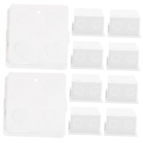 Mikikit 10 Stück PVC Aufputz Anschlussdose Wandgehäuse Kabelbox für Lichtschalter Steckdose Stabile Befestigung mit Schrauben Weiße Schalterdose Robust und Langlebig Zufällige Farbe von Mikikit