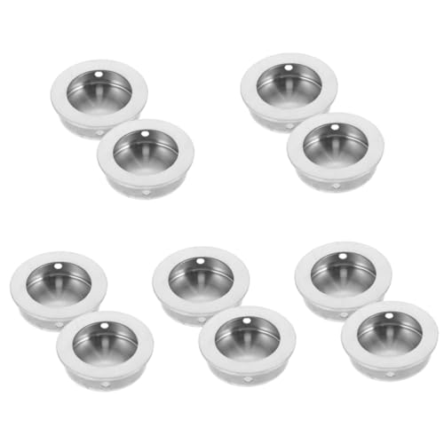 Mikikit 10stücke Edelstahl Door Pull Griffe Runde Einbau-door Handles Für Schränke Und Versteckte Türen Elegantes Design Für Rustikale Möbel von Mikikit