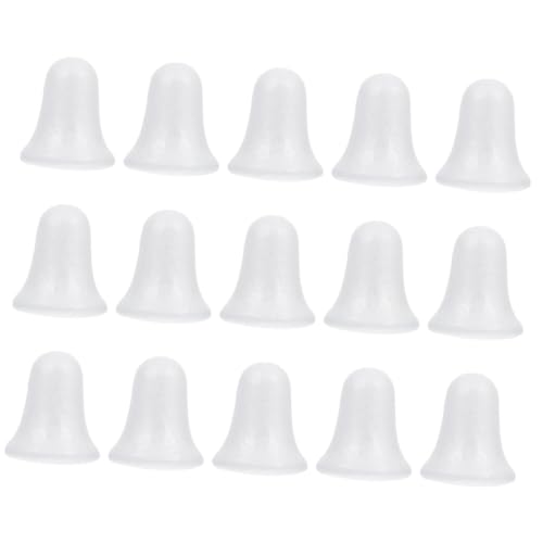 Mikikit 15 Stück Teiliges DIY Styropor Glocken Weiße Schaumstoff Glocken für Weihnachtsbaumdeko Bemalbar und für Bastelprojekte Schul und Partydekoration von Mikikit