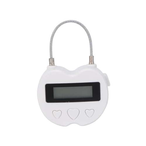 Mikikit 1Stk Elektronische Schlösser Anti-Sucht-Timer elektrische Zeitschaltuhr Vorhängeschloss digitale zeitschaltuhr Countdown-Uhr Spiel Smart Timing Lock intelligent Uhrwerk Metall Weiß von Mikikit