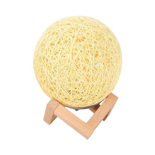 Mikikit 1Stk LED-Nachtlicht sphärisches Nachtlicht für Wohnzimmer Dekoration für zu Hause Wohnkultur Nachtlicht im Schlafzimmer kugelförmig Kugellampe aus Rattan Bambus von Mikikit