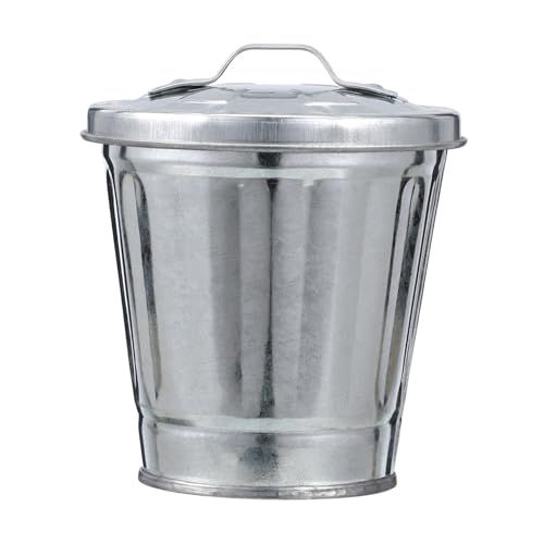 Mikikit 1Stück Desktop Mini Müll Recyclingbehälter mit Deckel Tragbarer Abfall Container für Zuhause Büro und Wohnheim Kompakter Mülleimer für Arbeitsplatte Neutraler von Mikikit