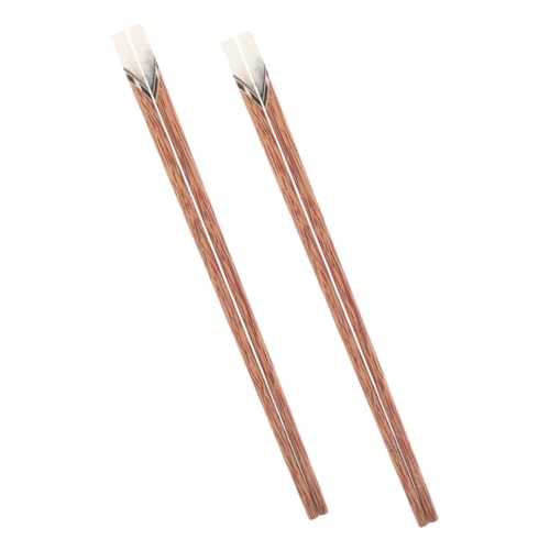 Mikikit 2 Paare Essstäbchen aus Holz asiatische Stäbchen chinesische essstäbchen zum Essstäbchen wiederverwendbar Nudelstäbchen lange Stäbchen hölzern Light Brown von Mikikit