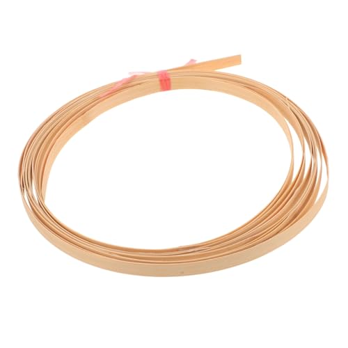 Mikikit 2 Rollen Bambusstreifendekoration Stock Korbwaren quadratischer Streifen Gewebte Handwerk Wohnung Korbflechtstreifen Webstreifen für die Korbherstellung Bänder zum Basteln Beige von Mikikit
