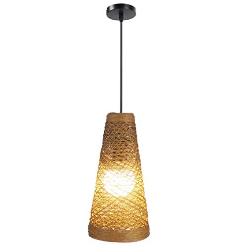 Mikikit 2 Stk Rattan-lampe Kronleuchter Gewebter Lampenschirm Rattan-pendelleuchten Kugellampe Aus Korbgeflecht Deckenbefestigung Aus Bambus Lampenschirm Aus Rattan Einfache Hängelampe Zen von Mikikit