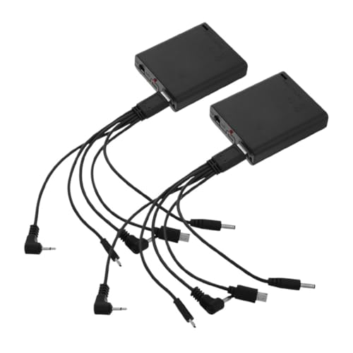Mikikit 2 Stück Notfall Akku Backup mit Anschlüssen Universelle Externe Batteriebox für Sicherheitsschlösser Einfache Installation Tragbare Stromversorgung für Büro und Zuhause von Mikikit