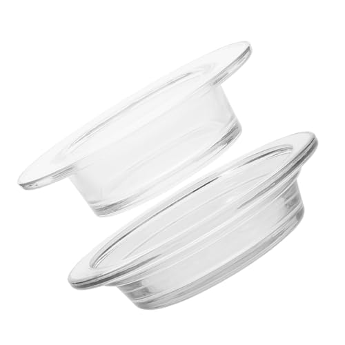Mikikit 2 Stück Transparente Wachsschmelzschalen im Runde Aromatherapie Duftlampen Ersatzschalen mit Strohhut Design Leicht zu Reinigen Vielseitig für Wachs und Ätherische Öle Durchmesser von Mikikit