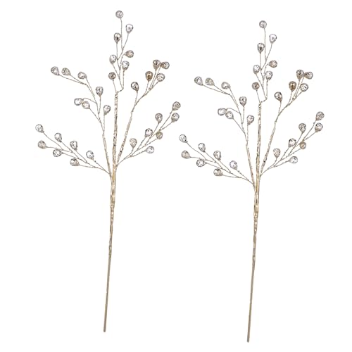 Mikikit 2 Stück Weihnachtsdeko Acrylzweige mit Perlen Künstliche Weihnachtszweige für Adventskranz Tisch und Blumenarrangements Glänzende Weihnachtsbaum Picks für Stilvolle Mikikit 2 Stück Weihnachtsdeko Acrylzweige mit Perlen Künstliche Weihnachtszweige für Adventskranz Tisch und Blumenarrangements Glänzende Weihnachtsbaum Picks für Stilvolle von Mikikit