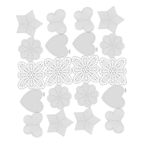 Mikikit 25stücke DIY Plastikkanvas-Formen Für Kreuzstich Und Bastelarbeiten Herzen Sterne Blumen Schmetterlinge Plastiknetzte Blätter Für Kreative Projekte Und Familienaktivitäten von Mikikit