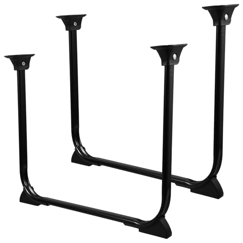 Mikikit 2 StüCk U-FöRmige Klapptischbeine, 35cm Schwarz, Faltbare Tischbeine Aus Eisen FüR Schreibtisch, Bett, Sofa, Platzsparend Und Stabil von Mikikit