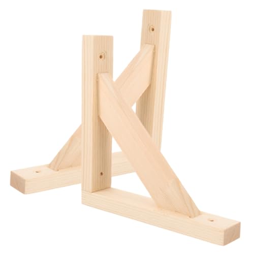 Mikikit 2stücke Eckregalhalterung Aus Holz Stabile Wandmontage Multifunktionale Regalhalterungen Für Küche Badezimmer Und Wohnzimmer Installieren Hohe Tragfähigkeit von Mikikit