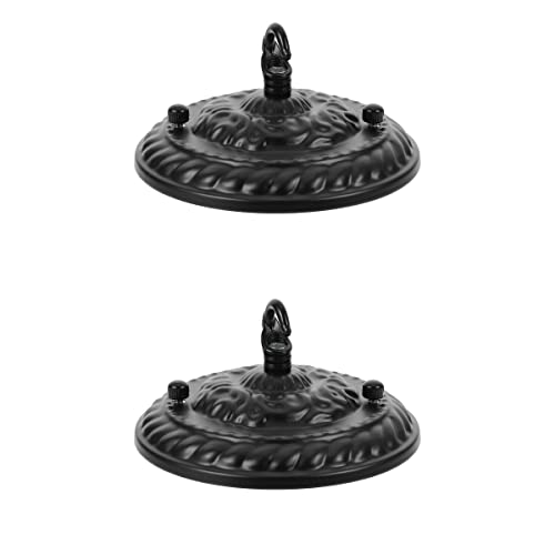 Mikikit 2Stücke Deckenplatten Deckenrosette mit Haken für Lampen Deckenhaken Vintage Pendelleuchte Kronleuchter Aufhängung Haken Hängeleuchte Deckenlampe Halterung Befestigung Haken von Mikikit