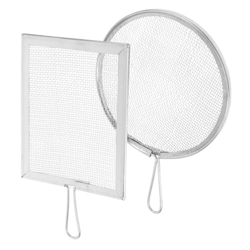 Mikikit 2stücke Bodensiebwerkzeug Aus Edelstahl Glasursiebsieb Für Mehrzweck-sieb Für Erde Und Farbe Feinmaschiges Maschensieb Robustes Schlammsiebsieb von Mikikit