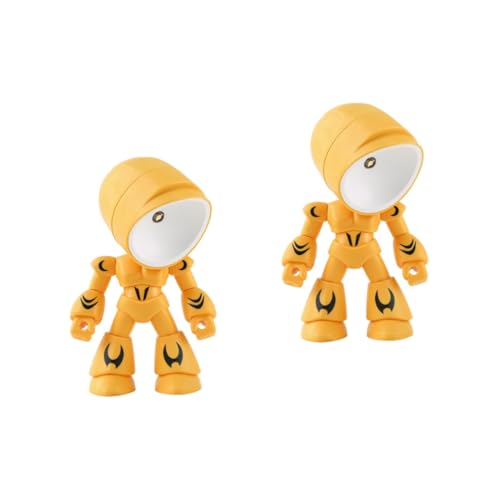 Mikikit 2st Roboter-tischlampe Led-nachtlicht Roboterlampe Roboter-led-lampe Einstellbares Nachtlicht Usb-nachtlampe Kinderzimmerlampe Kreatives Nachtlicht Kinder Nachtlicht Raumlicht Pvc von Mikikit