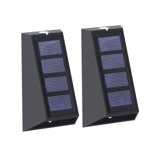 Mikikit 2st Solar-wandleuchte Außendekoration Solarzaunleuchten Deckslichter Solarlampen Für Den Außenbereich Sonnenlicht Wandlampe Outdoor- Solardeck Abs-material Draussen Wandfluter von Mikikit