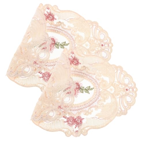 Mikikit 2stücke Tischset Aus Spitze Und Stickerei Retro Blumenmuster Deckchen Für Esstisch Schreibtisch Hitzebeständig Leicht Zu Reinigen von Mikikit