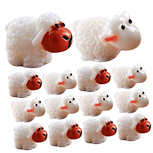 Mikikit 3 Sätze Kleines Schaf-Modell Mini Ornamente Winzige Schafe Zahlen Party DIY-Bonsai-lamm Lamm-Ornament Kleine Spielsachen Für Harz Weiß 20 Stück * 3 von Mikikit