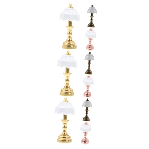Mikikit 3 Sätze Mini-schreibtischlampenmodell Weiß Usb-schreibtischlampe Led Für Mini-hauslampe Klein Mini Zartes Nachttischlicht Mini-hausdekoration Metall 3 Stück * 3 von Mikikit