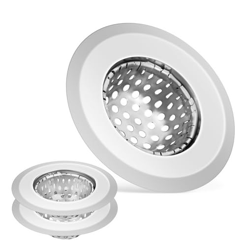 Mikikit 3 Stk Waschbecken Sieb Ablaufsieb Waschbeckenabfluss Abflusssieb aus Toilettensieb Abdeckung für Filter Spülsieb aus Metall Abflusssieb für die Spüle Rostfreier Stahl Stecker von Mikikit