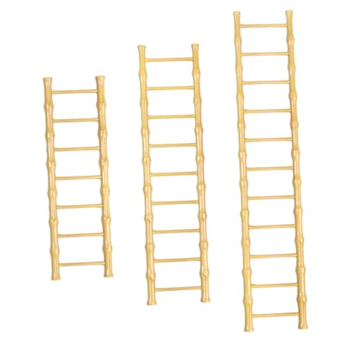 Mikikit 3 Stück Teiliges Bambusleiter Stabiles Leichtes Holzornament Handgefertigte Miniaturleiter Figurine Dekorative Tischdekoration für Zuhause und Büro von Mikikit