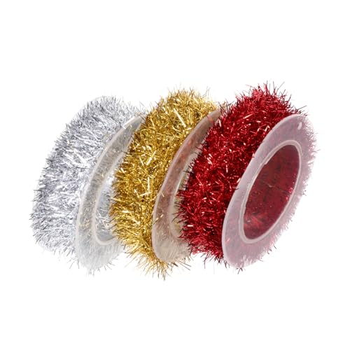 Mikikit 3 Stück Teiliges Lametta Girlanden Dünn Glänzend Metallic in Rot Gold Silber Wiederverwendbare Weihnachtsdeko für Baum Party Feierlichkeiten Langlebiges Einfach Anzubringendes Mikikit 3 Stück Teiliges Lametta Girlanden Dünn Glänzend Metallic in Rot Gold Silber Wiederverwendbare Weihnachtsdeko für Baum Party Feierlichkeiten Langlebiges Einfach Anzubringendes von Mikikit