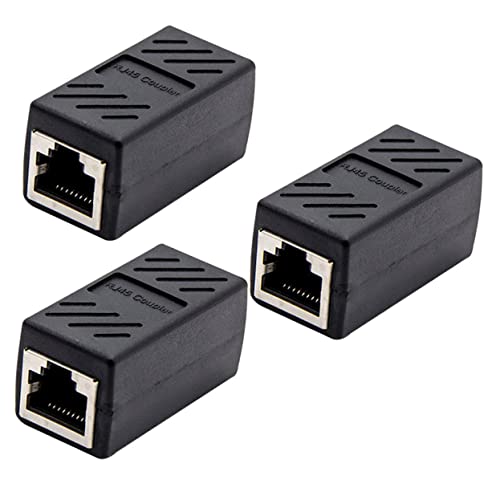 Mikikit 3St RJ45-Netzwerkkabelanschluss ethernet verlängerung ethernet verbinder RJ45-Koppler Ethernet-Buchse-zu-Buchse-Koppler Kristallkopf Adapter gerader Kopf Stoßverbindung Abs von Mikikit