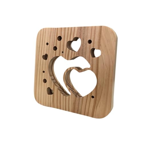 Mikikit Hohles Nachtlicht für Jungen und Mädchen Nachtlampe Aus Holz Nachttischlampe für Babyzimmer von Mikikit