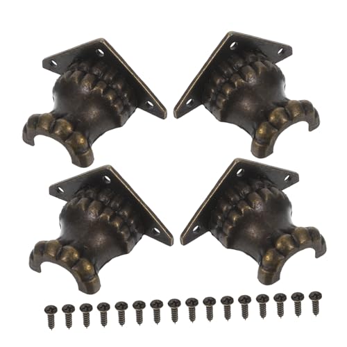 Mikikit 4 Stück Box Möbelfüße Kommode Beine Stuhlbeine Schrankfüße Möbelbeinstützen Möbel Basis Möbelbeine Stützfüße aus Metall Couch Beine Couch füße Legierung Olive Green von Mikikit