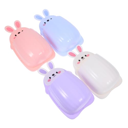 Mikikit 4 Stück Teiliges Selbstklebendes Wandregal mit Niedlichem Hasen Multifunktionale Aufbewahrung ohne Bohren für Bad Küche und Kleine Accessoires Einfache Montage Mieterfreundlich von Mikikit