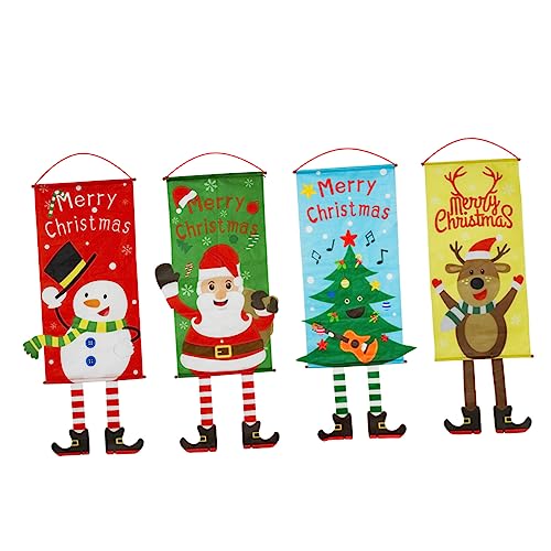 Mikikit 4 Stück Teiliges Weihnachts Dekorations Türvorhänge aus Polyester Kreative Festliche Hängende Banner mit Rentier Schneemann Weihnachtsbaum und Senior Langlebig und Leicht für Mikikit 4 Stück Teiliges Weihnachts Dekorations Türvorhänge aus Polyester Kreative Festliche Hängende Banner mit Rentier Schneemann Weihnachtsbaum und Senior Langlebig und Leicht für von Mikikit