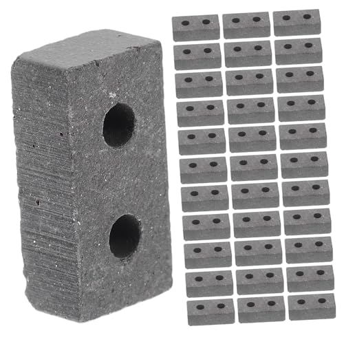 Mikikit 40 Stück Mini-Bausteinmodell winzige Ziegel Mini-Steine Puppenhausbauzubehör Miniaturziegel Ton Grey von Mikikit