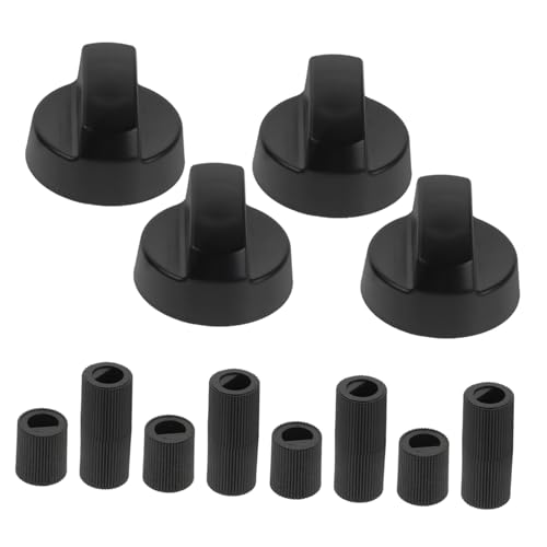 Mikikit 4Er Pack Bedienknopfadapter Herdbrennerknöpfe Universeller Ersatzherdknopf Herdknopf Gasbrennerknöpfe Gasbedienknopf Heizungsknopf Heizungsersatzknopf Kunststoff Schwarz von Mikikit