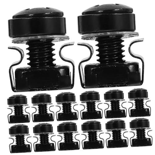 Mikikit Käfigmuttern Rackmontageschrauben M6 50 Stück Schwarz Server Rack Käfigmuttern und Schrauben Geeignet für Netzwerkausrüstung Switch Server Schrank Robustes Zubehör zur Sicheren Installation von Mikikit