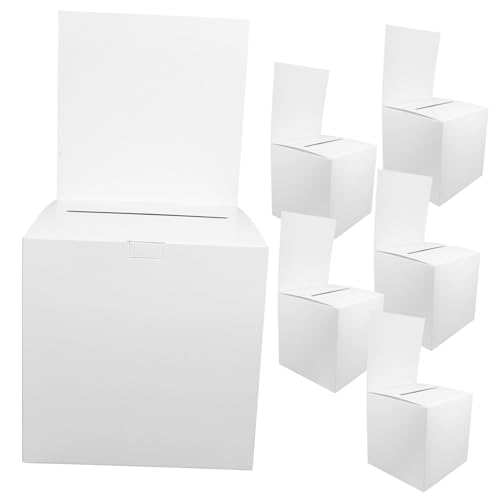 Mikikit 6 Stück Papier Lottery Box Multifunktional für Spenden Vorschläge Gewinnspiele Sichere Aufbewahrung Wiederverwendbar für Meetings Partys Büros und Souvenirbox von Mikikit