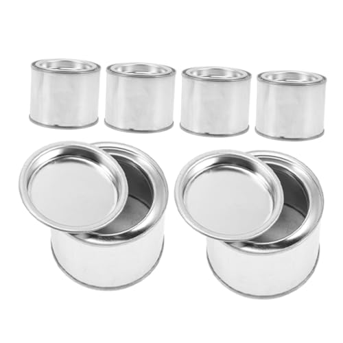 Mikikit 6 Stück Runde Metall Aufbewahrungsdosen mit Dicht Schließendem Deckel Lacke und Asphaltgeeignete Auslaufsichere Eisenbehälter für DIY Kunst Bastelprojekte und Sichere Farblagerung von Mikikit