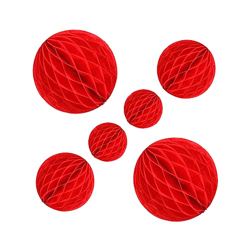 Mikikit 6 Stück Teiliges Rote Papier Wabenbälle zum Aufhängen Runde Honeycomb Dekorationen für Valentinstag Hochzeit Frühlingsfest Wiederverwendbare Party Ornamente Mikikit 6 Stück Teiliges Rote Papier Wabenbälle zum Aufhängen Runde Honeycomb Dekorationen für Valentinstag Hochzeit Frühlingsfest Wiederverwendbare Party Ornamente von Mikikit
