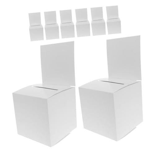 Mikikit 8 Stück Teiliges Weiße Multifunktionale Wahlurnen mit Schlitz Einfache Montage Sichere Spenden und Lotteriebox für Meetings Partys Versammlungen für Abstimmungen und von Mikikit