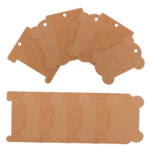 Mikikit 80 Stück Teiliges Stickgarn Pappspulen in Knochen und I Form aus Robustem Kraftpapier und Groß zum Wickeln von Stickfäden und Garn für DIY Handarbeiten und Stickerei von Mikikit
