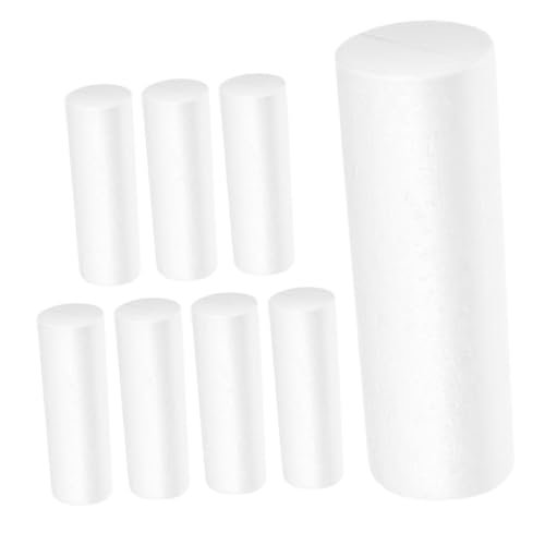 Mikikit 8stücke Schaumstoffzylinder Zum Basteln Weiß Styropor in Zylinderform Zum Schneiden Formen Und Bemalen Für DIY-projekte Und Heimdekoration von Mikikit