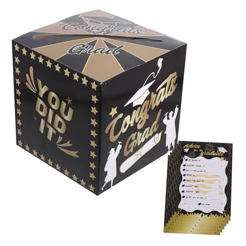 Mikikit Abschlussfeier Nachricht Box mit Karten Faltbare Graduation Voting Box für Kindergarten College Große Kapazität Kartenhalter für Gratulationen und Botschaften Einfache Montage von Mikikit