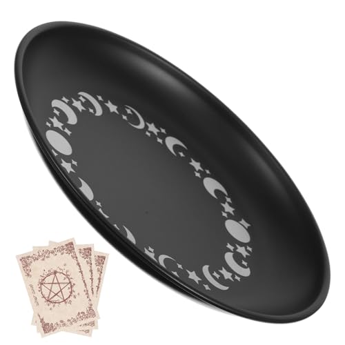 Mikikit Altarplatte Kerzenhalter Tablett Teelicht Votiv- Ritualkerzenteller Kernstück Led Hochzeit Modern Multifunktionsplatte Ablagefach Leuchterplatte Rostfreier Stahl Black von Mikikit