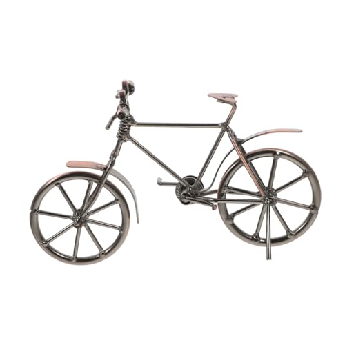 Mikikit Vintage Fahrradmodell Retro Fahrradskulptur Desktop Dekoration für Büro Zuhause Handgefertigtes Metall Spielzeug Nostalgisches von Mikikit