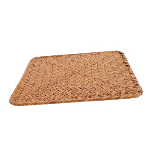 Mikikit Gewebte Tischsets Tischsets Seegras-Matte Tischset Tischset Retro-tischset Aus Seegras Quadratische Rattan-tischsets Tischplatte Matte Ratan-tischsets Seegras -Taschen Stroh Orange von Mikikit