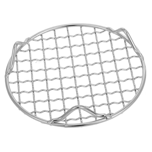 Mikikit Grillgitter Aus Edelstahl Heißluftfritteuse Rund Grill Dampfgestell Für Topf Backofen-netzkorb Aus Edelstahl Kuchenständer Drahtkühlgestell Zum Backen Silber Rostfreier Stahl von Mikikit