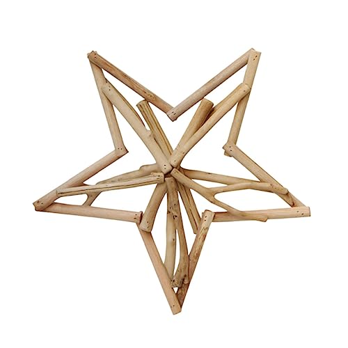 Mikikit Handgefertigtes Hölzernes Fünfzackiges Sternornament Langlebig Stabile Wohnkultur Festliche Tischdekoration für Zuhause und Büro von Mikikit
